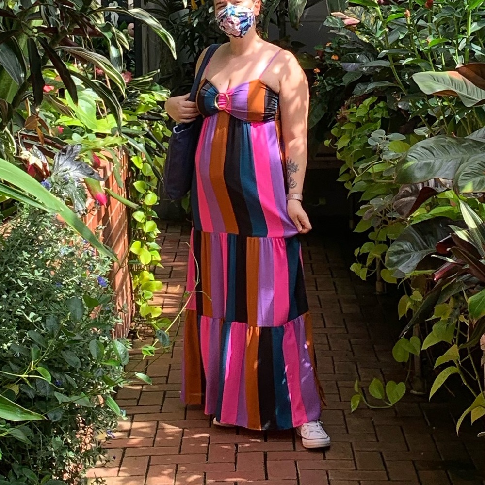 Show Me Your MuMu Colorful Striped Maxi Dress
